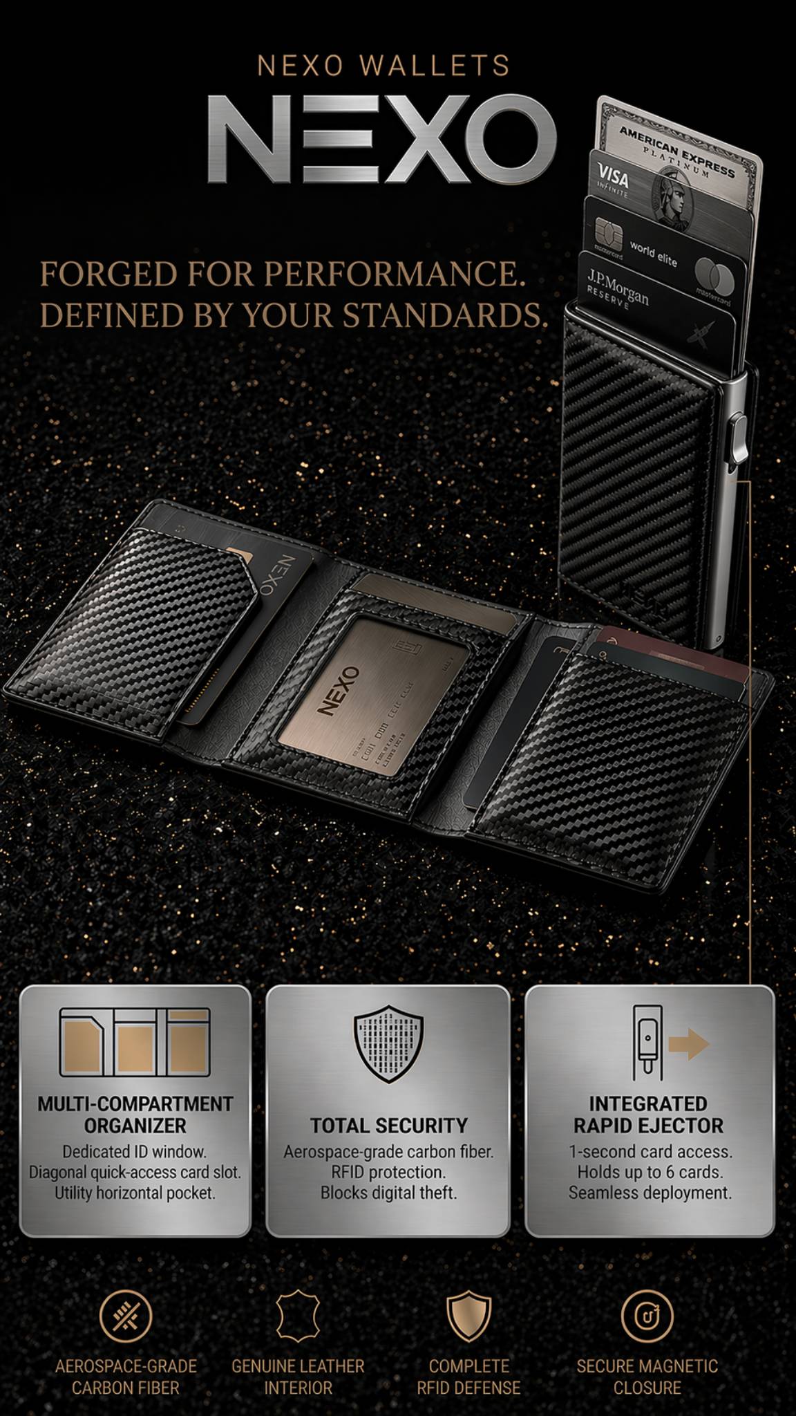 Open NEXO wallet with cards